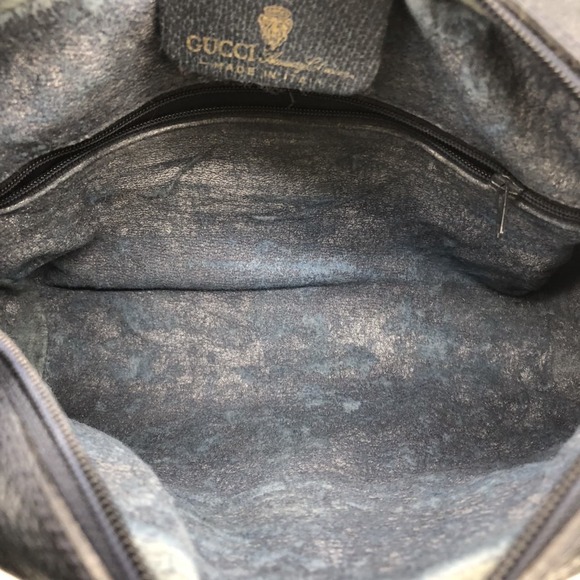 GUCCI 010 378 Shoulder Bag GG Supreme Sherry Leather Navy Old Gucci Women's M... - Picture 8 of 11